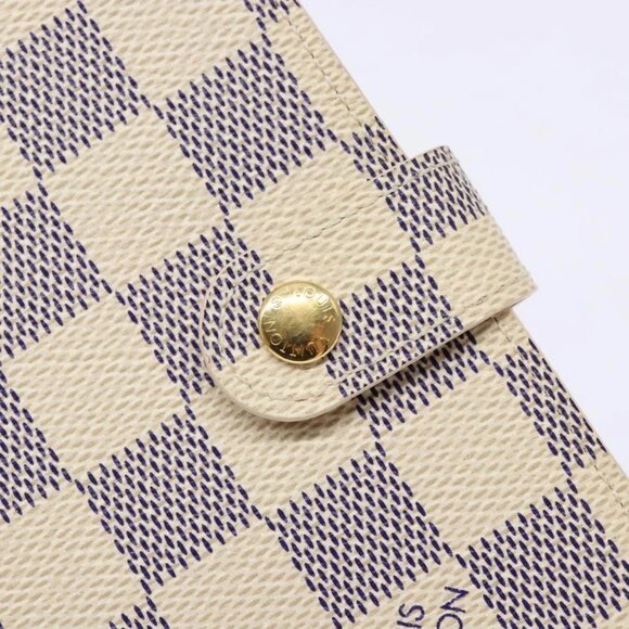LOUIS VUITTON Damier Azur Agenda PM Day Planner Cover R20706 LV Auth 141555 - Picture 9 of 16